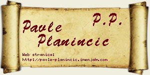 Pavle Planinčić vizit kartica